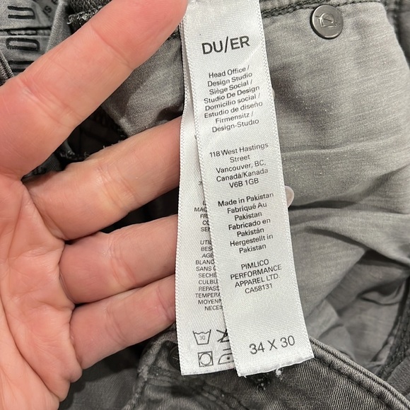 DU/ER N2X Relaxed Fit Soft Stretch Odor Sweat Resistant Gray Chino Pants 32x28 - Picture 9 of 9